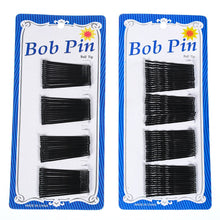 Load image into Gallery viewer, New 60Pcs Black Wave and Flat Type Invisible Hair pins Flat Top Bobby Pins Grips Hair Salon Hairpin Hair Styling tool